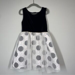 Cat & Jack 4T formal dress velvet polka dots tulle 4T